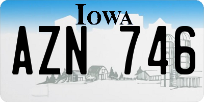IA license plate AZN746