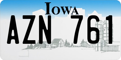 IA license plate AZN761