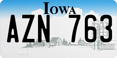 IA license plate AZN763