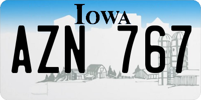IA license plate AZN767