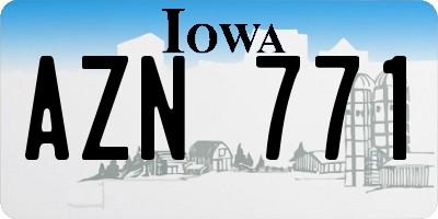 IA license plate AZN771