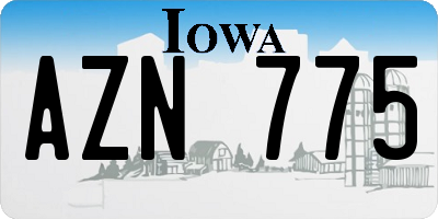 IA license plate AZN775
