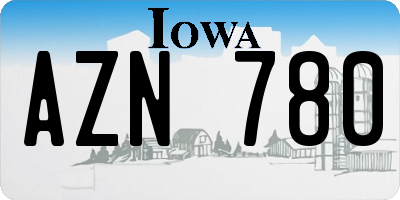 IA license plate AZN780