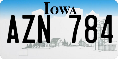 IA license plate AZN784