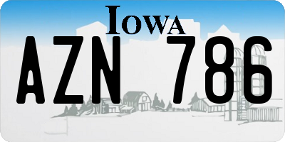 IA license plate AZN786