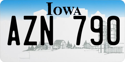 IA license plate AZN790