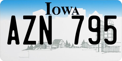 IA license plate AZN795