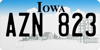 IA license plate AZN823