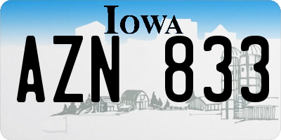 IA license plate AZN833