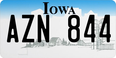 IA license plate AZN844