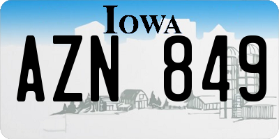 IA license plate AZN849