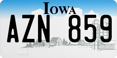 IA license plate AZN859