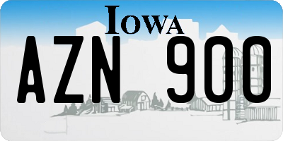 IA license plate AZN900