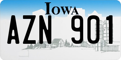 IA license plate AZN901