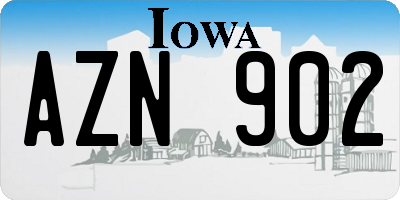 IA license plate AZN902