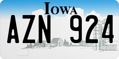 IA license plate AZN924