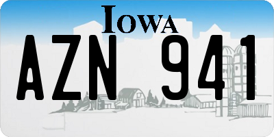 IA license plate AZN941