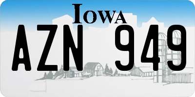IA license plate AZN949