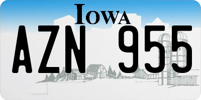 IA license plate AZN955