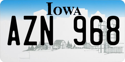 IA license plate AZN968