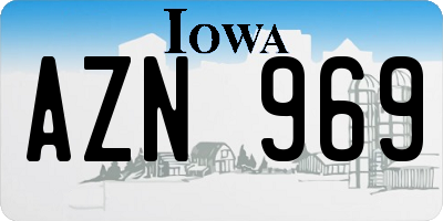 IA license plate AZN969