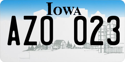 IA license plate AZO023