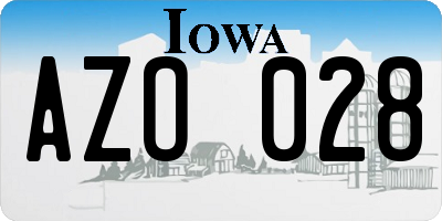 IA license plate AZO028