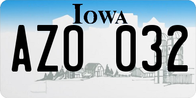 IA license plate AZO032