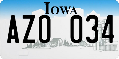 IA license plate AZO034