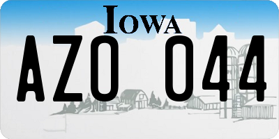 IA license plate AZO044