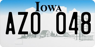 IA license plate AZO048
