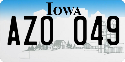 IA license plate AZO049