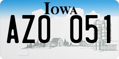 IA license plate AZO051