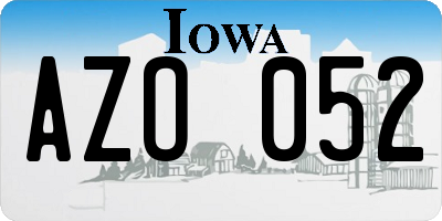 IA license plate AZO052