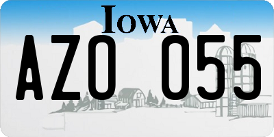 IA license plate AZO055