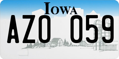 IA license plate AZO059