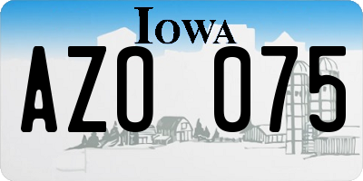 IA license plate AZO075
