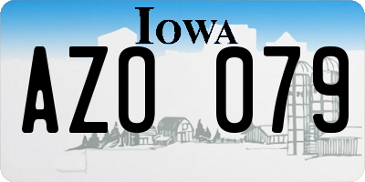 IA license plate AZO079