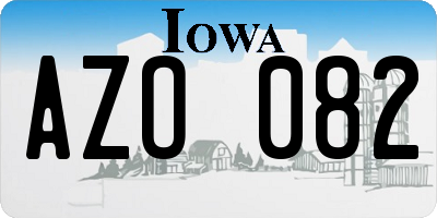 IA license plate AZO082
