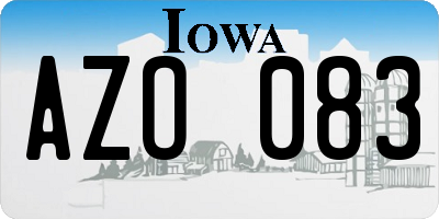 IA license plate AZO083