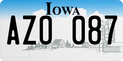 IA license plate AZO087