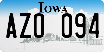 IA license plate AZO094