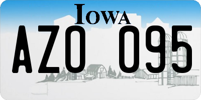 IA license plate AZO095