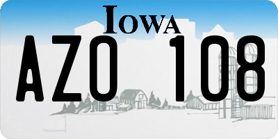 IA license plate AZO108