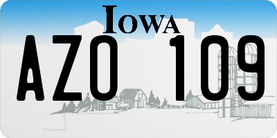 IA license plate AZO109