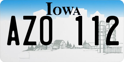 IA license plate AZO112