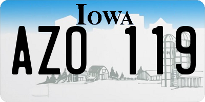 IA license plate AZO119