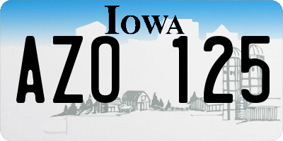 IA license plate AZO125