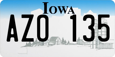 IA license plate AZO135