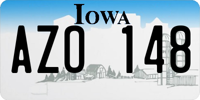 IA license plate AZO148